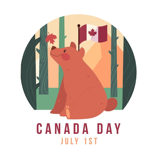 Flat canada day illustration