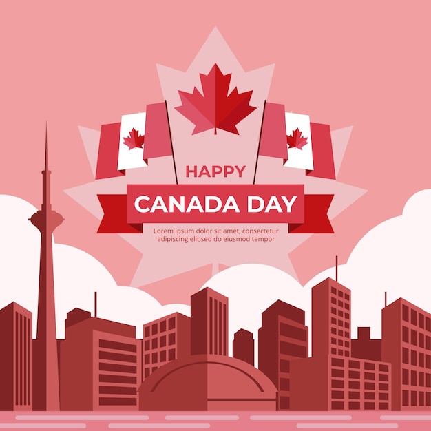 Flat canada day illustration