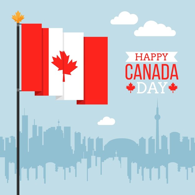 Flat canada day illustration