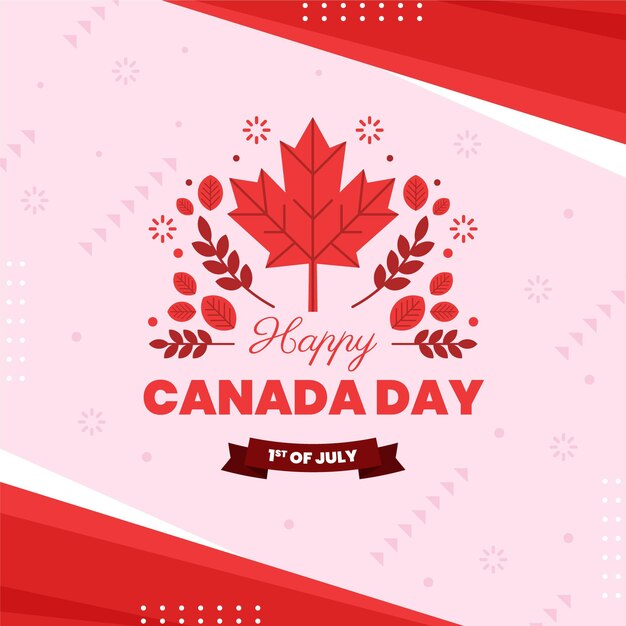 Free vector flat canada day illustration