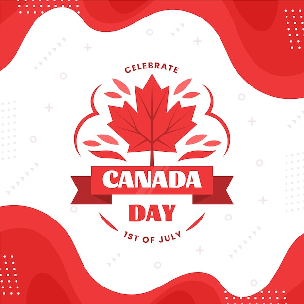 Free vector flat canada day illustration