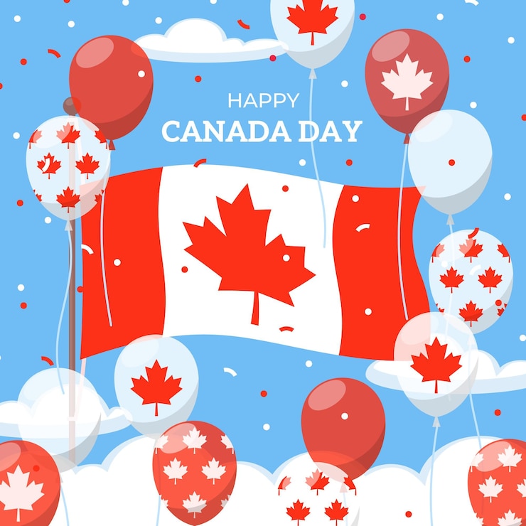 Free Vector flat canada day illustration