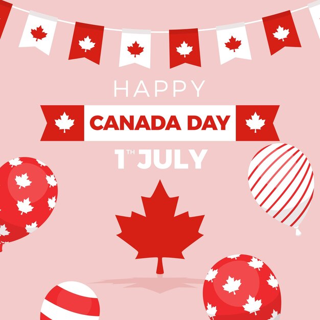 Flat canada day illustration