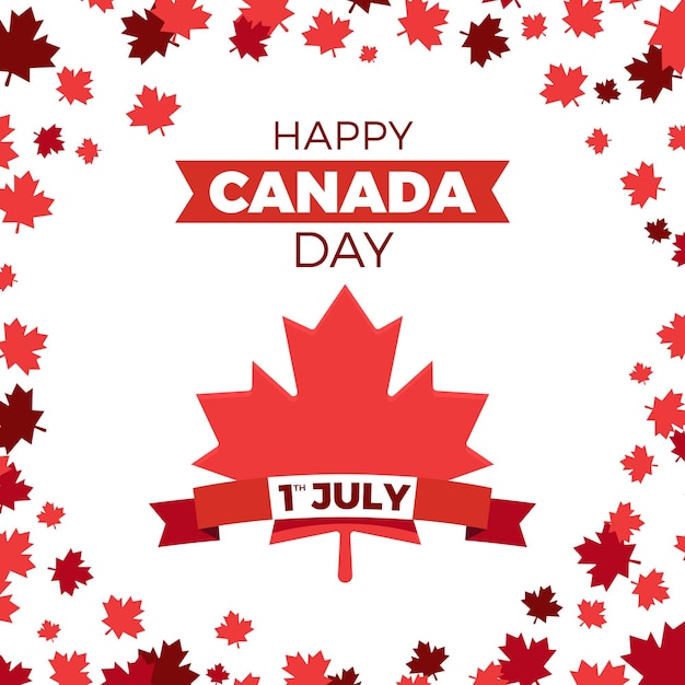 Free vector flat canada day illustration