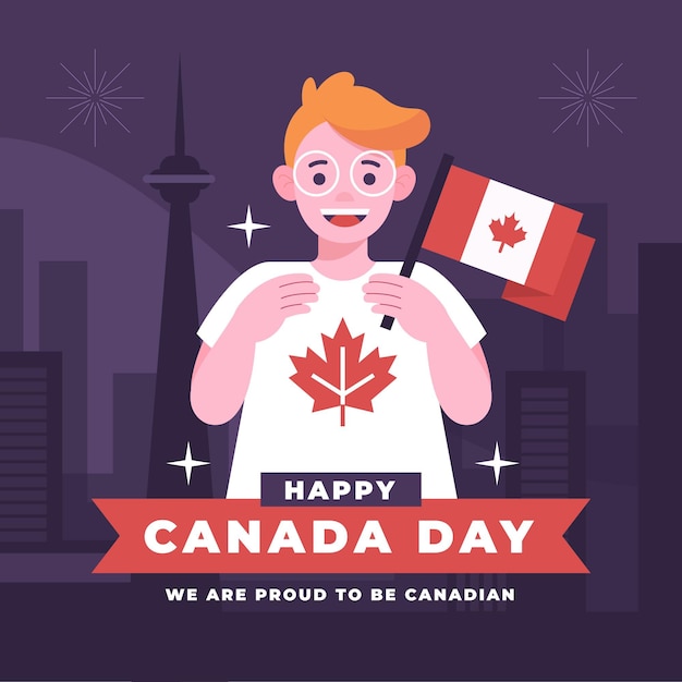 Free vector flat canada day illustration