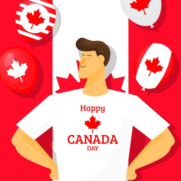 Free vector flat canada day illustration