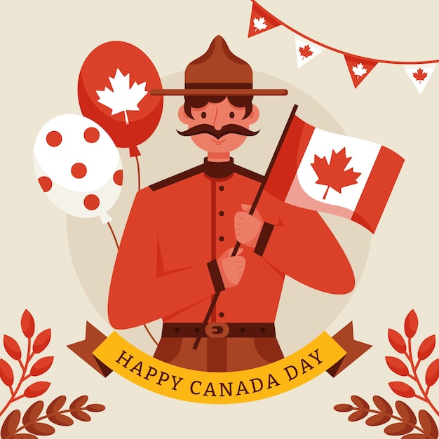 Flat canada day illustration