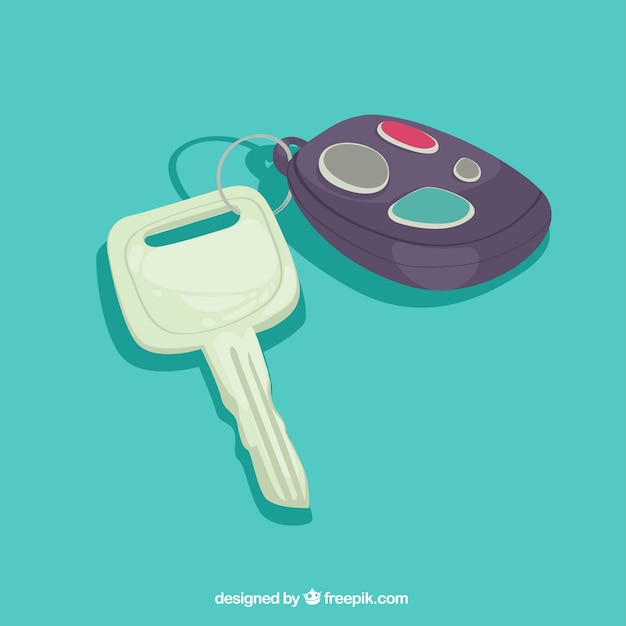 Free vector flat car key background