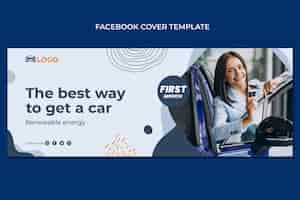 Free vector flat car rental company social media cover template