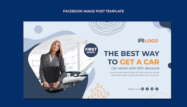 Flat car rental company social media post template