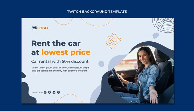 flat car rental company twitch background
