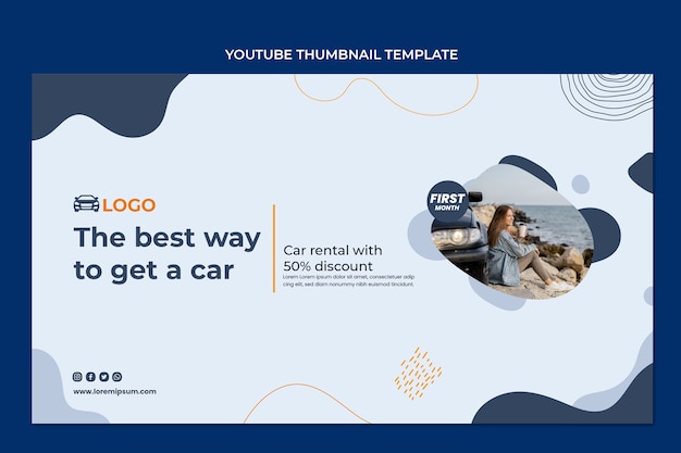 Free vector flat car rental company youtube thumbnail