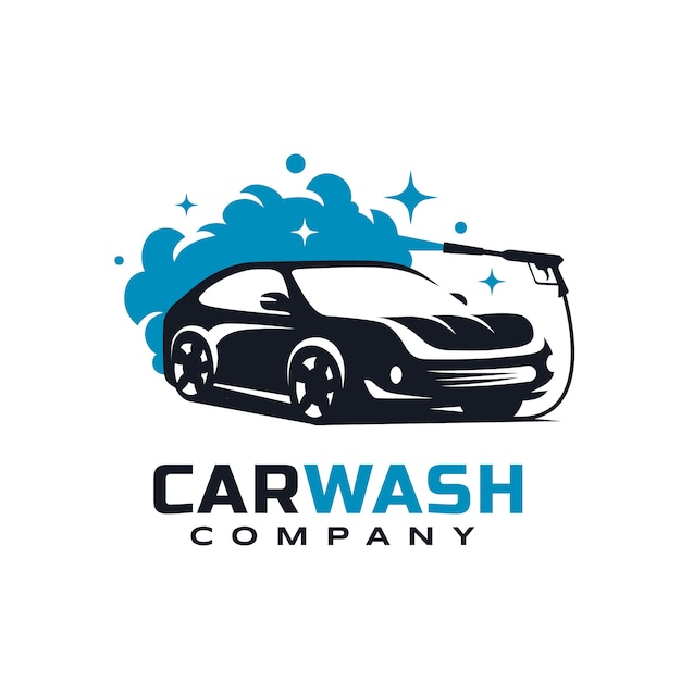 Flat car wash logo template