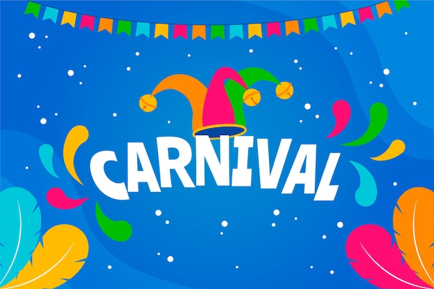 Бесплатное векторное изображение Плоский карнавальный фон