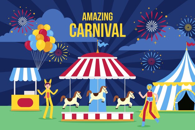 Flat carnival background