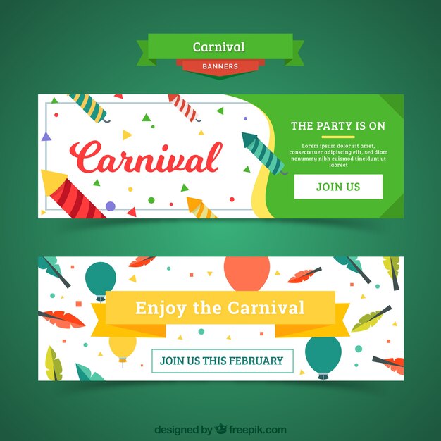 Flat carnival banners