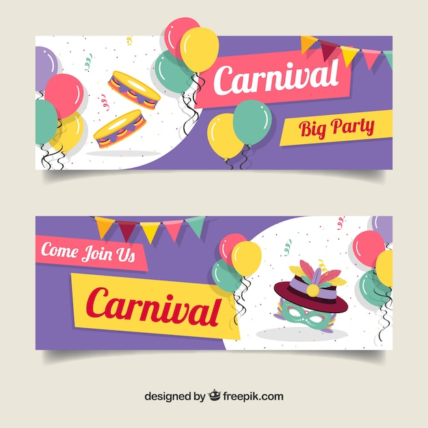 Flat carnival banners