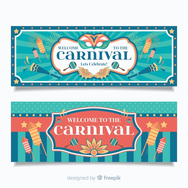 Free vector flat carnival banners