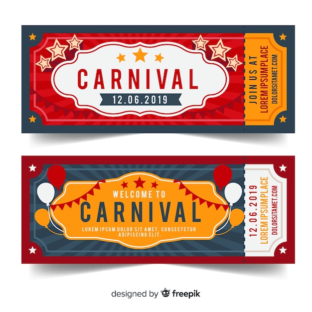 Free vector flat carnival banners