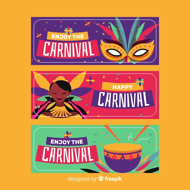 Flat carnival banners