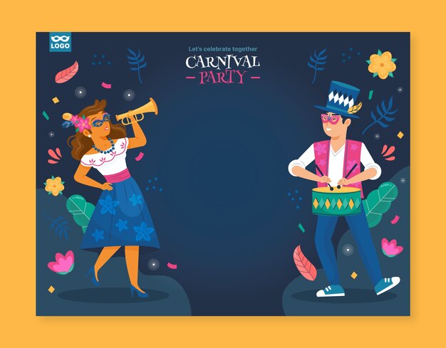 Free vector flat carnival celebration photocall template