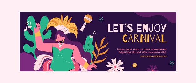 Flat carnival celebration social media cover template