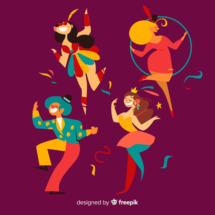 Free Vector flat carnival dancer collection