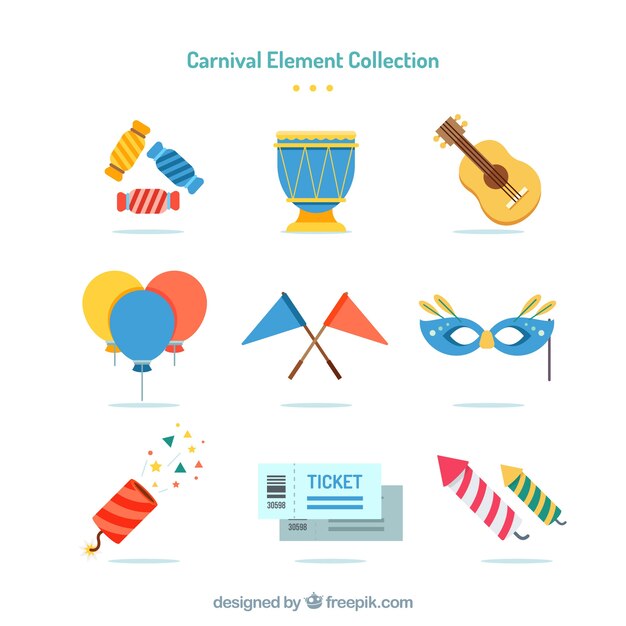 Flat carnival element collection