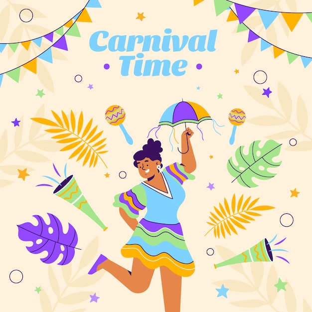 Free vector flat carnival illustration