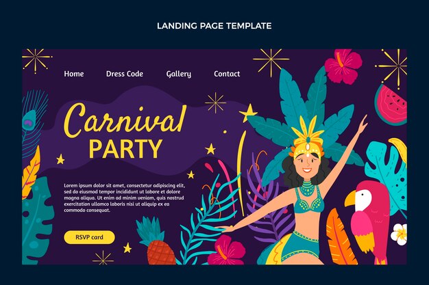 Flat carnival landing page template