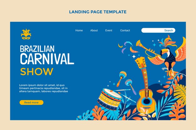 Flat carnival landing page template