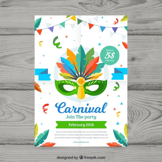 Free vector flat carnival party flyer/poster template