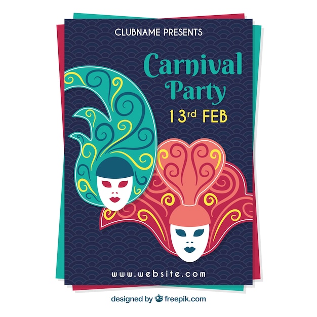 Free vector flat carnival party flyer/poster