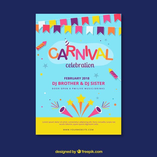 flat carnival party flyer/poster