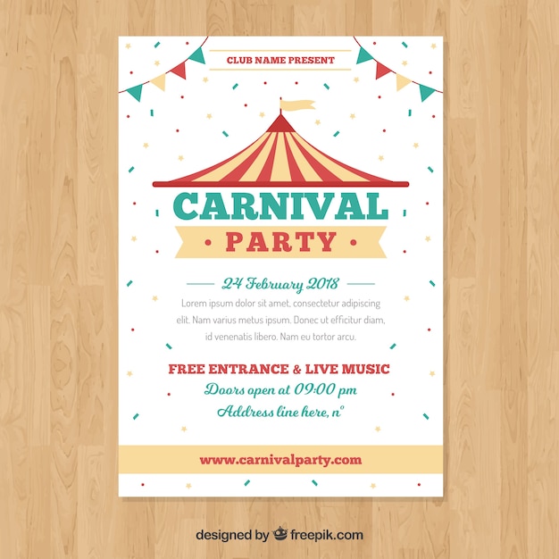 Free vector flat carnival party flyer/poster