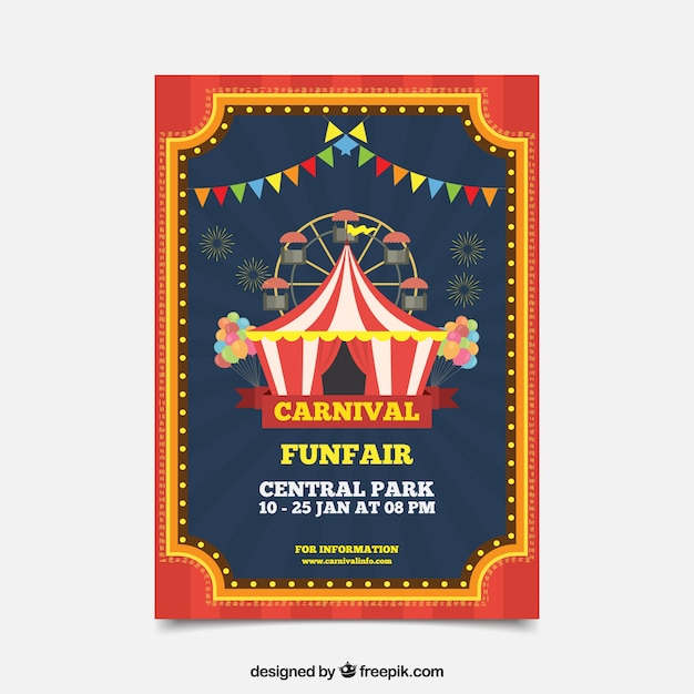 Free vector flat carnival party poster