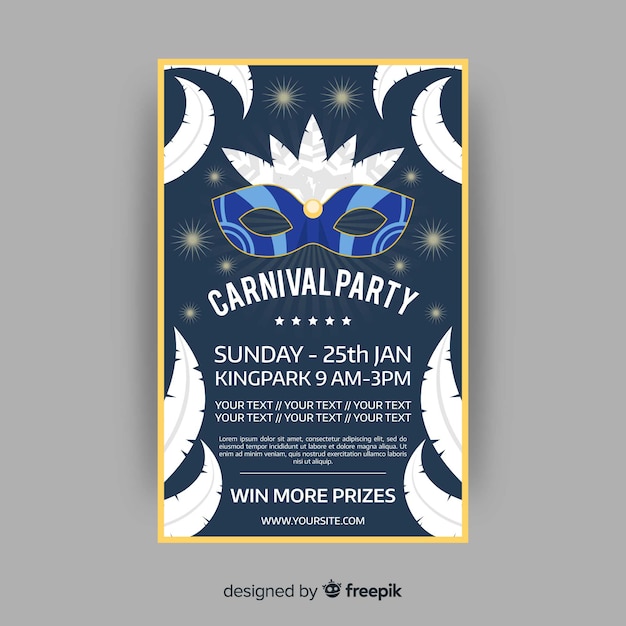 Free vector flat carnival party poster