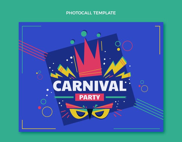 Flat carnival photocall template