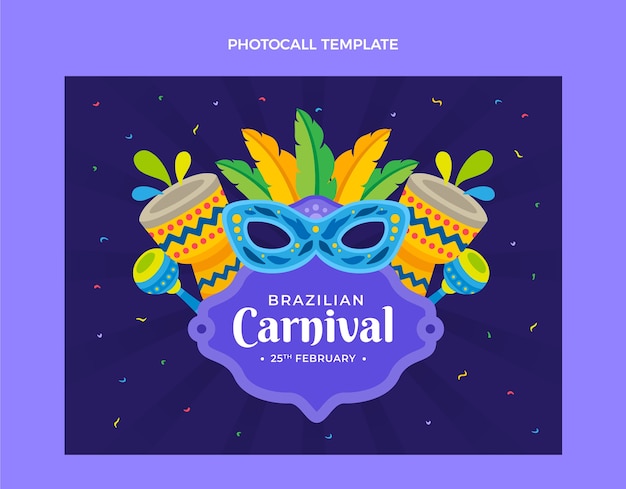 Flat carnival photocall template