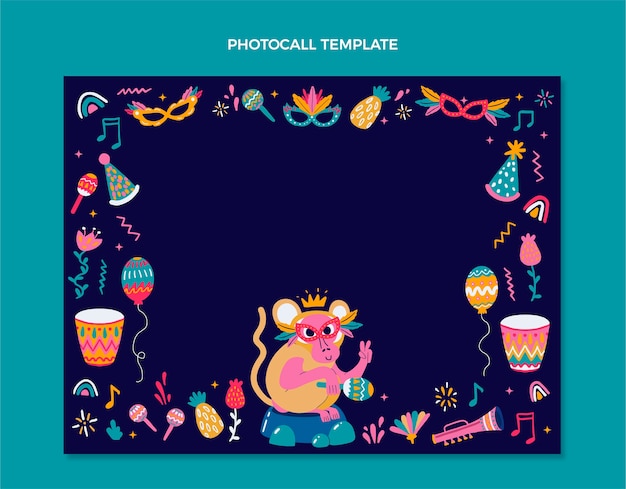 Flat carnival photocall template