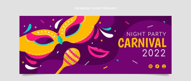 Flat carnival social media cover template