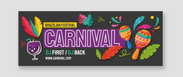 Flat carnival social media cover template