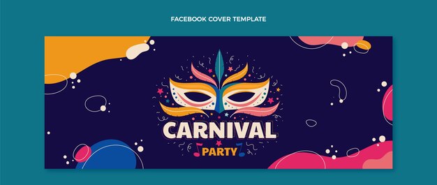 Flat carnival social media cover template