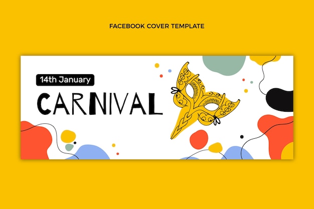 Free vector flat carnival social media cover template