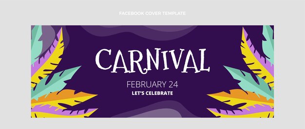 Free vector flat carnival social media cover template