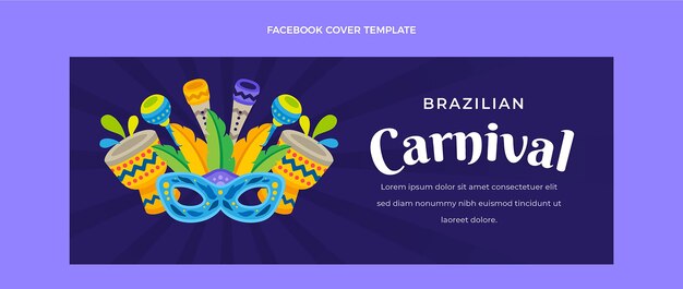 Flat carnival social media cover template