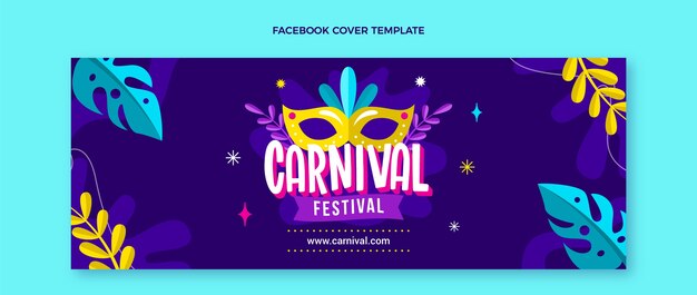 Flat carnival social media cover template