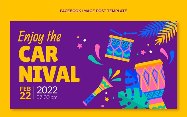 Flat carnival social media post template