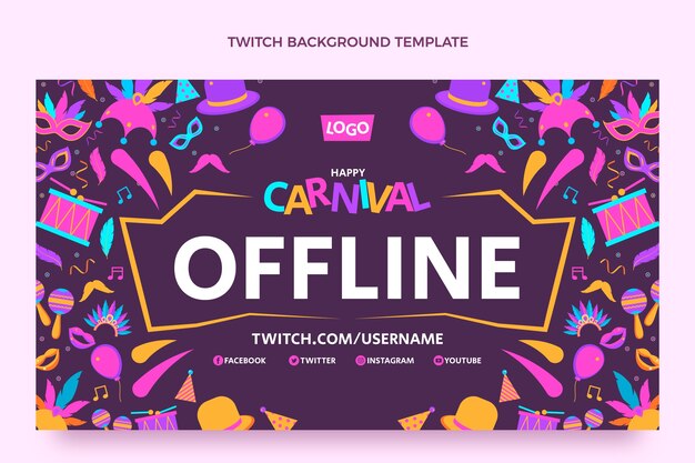 Flat carnival twitch background