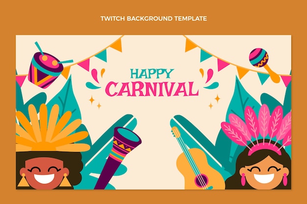 Free vector flat carnival twitch background